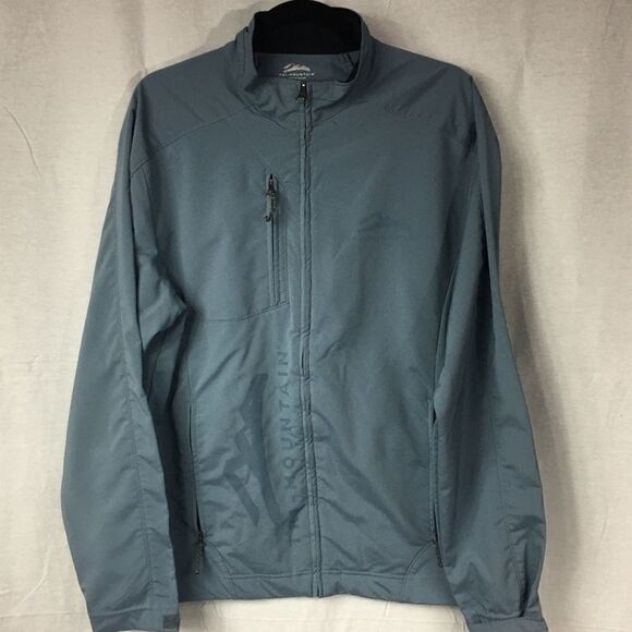 Tri Mountain Medium light blue black accents  zipper front light jacket wind - Picture 1 of 7